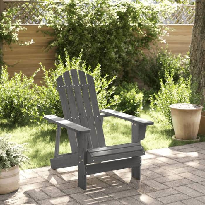 VidaXL Chaise Adirondack gris 69x85x90,5 cm bois massif de sapin