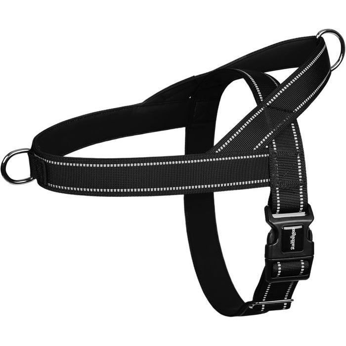 Comparer les prix de rabbitgoo Harnais Chien Anti Traction Arnet pour Chien Facile à Mettre Harnais Réfléchissant Réglable avec Attache Devant XL Noir