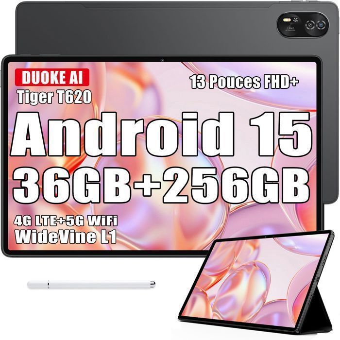 Blackview MEGA 8 Tablette Tactile 13 90Hz Gemini AI Android 15 36 Go RAM 256 Go/SD 2 To11000mAh50MP+13MPWifi Dual Sim – Gris