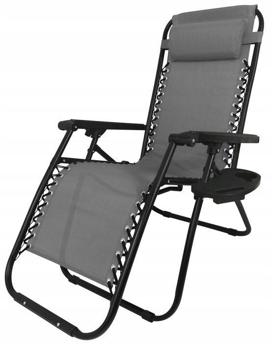 Chaise longue renforcée ZERO GRAVITY grise