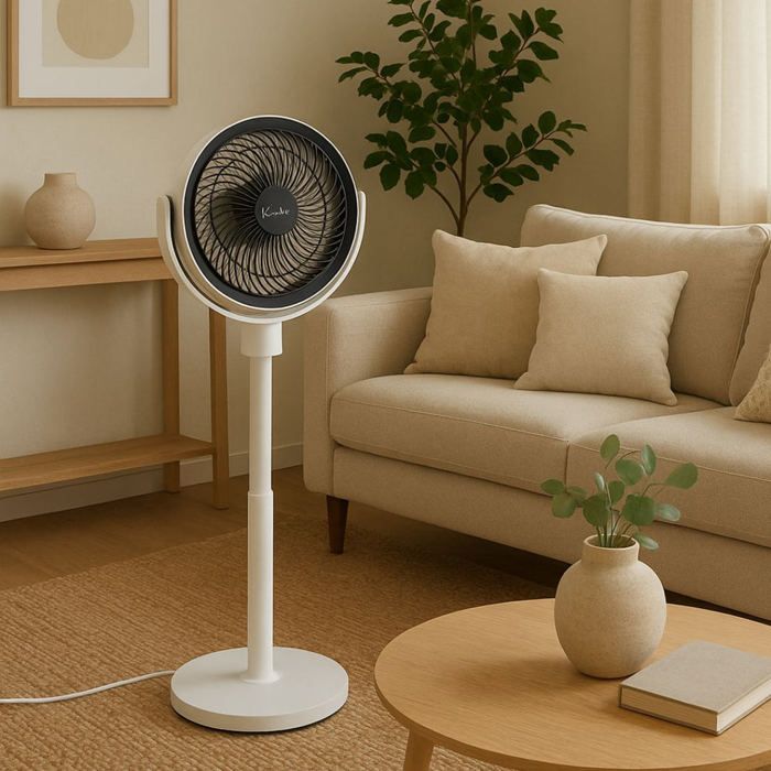 Ventilateur sur pied oscillant et réglable en hauteur de 40 W - F Bright