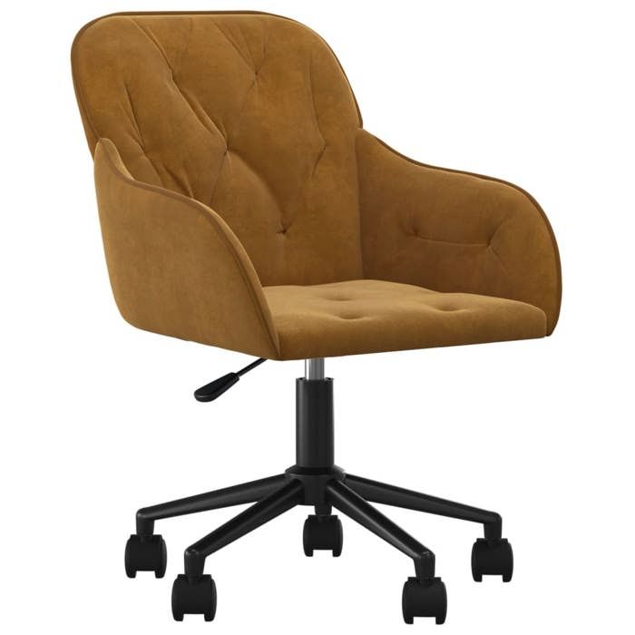 LVL - MEUBLE DE BUREAU - Chaise pivotante de bureau - design minimaliste - Marron Velours - 8.85 kg LL216