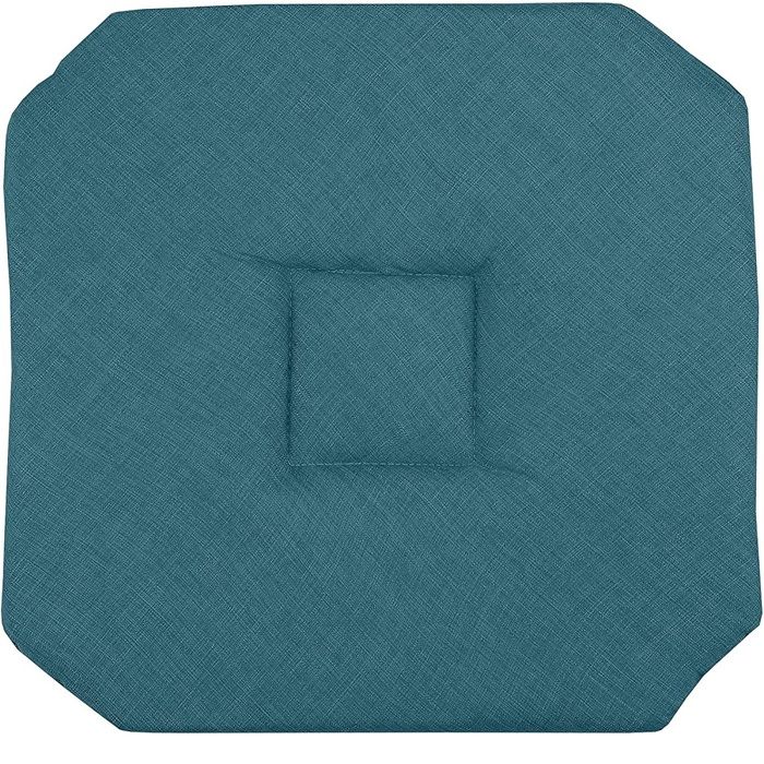Galette de chaise 4 rabats 40 x 40 cm turquoise chinee Galette de chaise 4 rabats 40 x 40 cm turquoise chinee