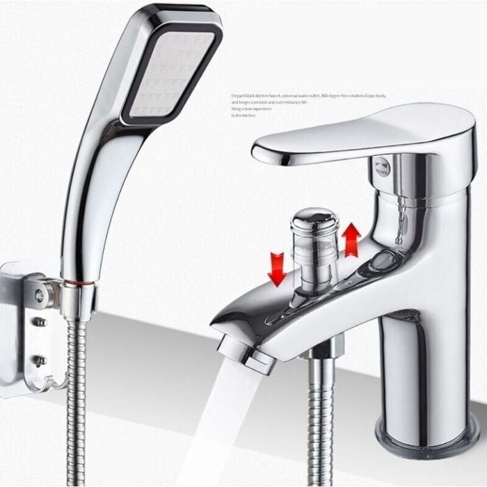 Mitigeur de douche monotrou AIMOONSA - 2 sorties gris avec limiteur de température et douchette