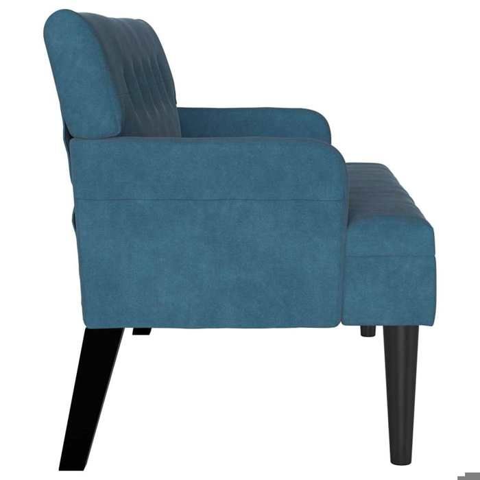 Black Friday Banc salon - JILL - Banquette/Coffre - desgin Chesterfield - Bleu 112x65.5x75 cm - Velours BB504
