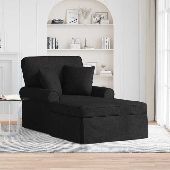(ON SALE)Méridienne - Confort optimal - 1 place - Chaise lounge avec jupe Noir 91x157x91 cm tissu - 91x157x91 cm @FR(365574) (ON SALE)Méridienne - Confort optimal - 1 place - Chaise lounge avec jupe Noir 91x157x91 cm tissu - 91x157x91 cm @FR(365574)