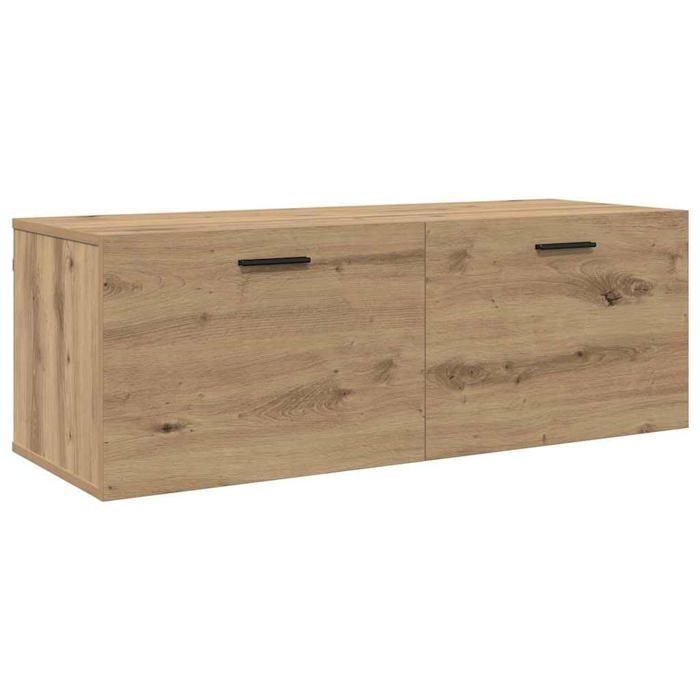 Meuble mural salle de bain - vidaXL - Chêne artisanal - 100x36.5x35 cm - Bois dingénierie - Finition mate