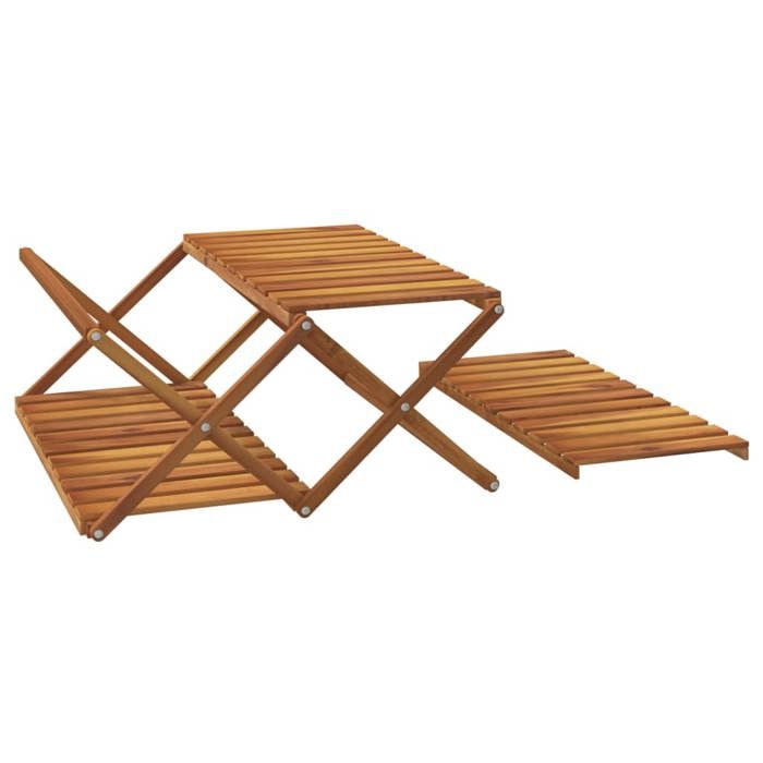 Cabinet de Livre SOLOMOON CHIC Étagère pliable à 3 niveaux - Pour salon/bureau - Marron 70x31x63 cm Bois dacacia BB648