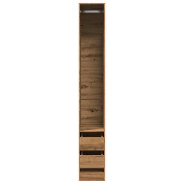 Moderne Garde-robe BURKE Armoire de chambre avec rangement chêne artisanal 30x50x200 cm bois dingénierie AA1965