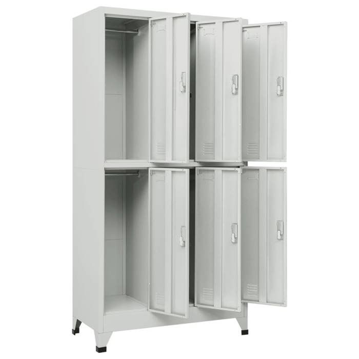 En soldes - 1 pcs - Meuble de bureauCabinet à casier - Étagère revueslectures avec 6 compartiments Acier 90x45x180cm Gris 8_89697