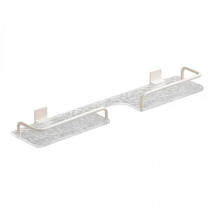 Étagère Murale pour Lavabo en Acrylique Blanc 50cm Style Vagues - Installation sans Perçage pour Salle de Bain