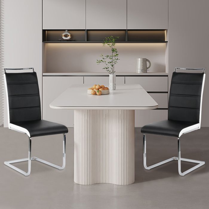 YQINGMAOY - Chaises De Salle À Manger En Fer Forgé - Polyvalent Et Pratique - Lot de 2 - 44*46*101 cm - Noir et blanc