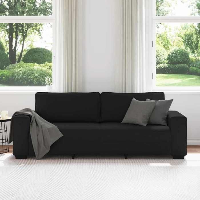 Noir SOFA - PHSH - Canapé avec 3 places - contemporain - noir 180 cm tissu - C2070