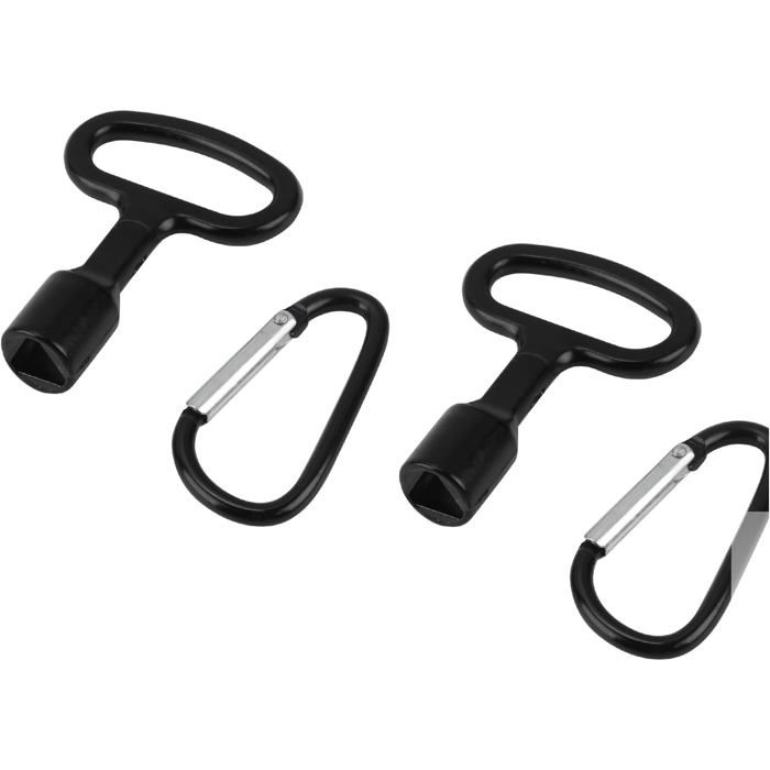 Clé Triangle Polyvalente 9mm Métal Mousqueton - 2 Pièces Accessoire Robuste Alliage de Zinc