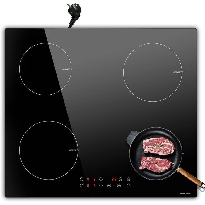 Plaque Induction 4 Feux Avec Prise Plaque De Cuisson Electrique Encastrable Table De Cuisson Induction 60Cm 6400W Plaque Induction