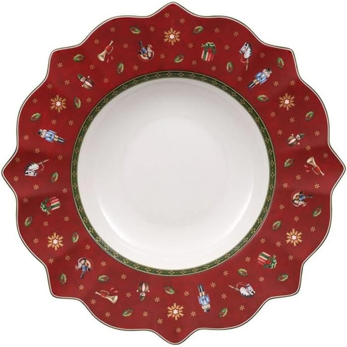 Villeroy & Boch – Toys Delight Assiette Creuse Rouge et Blanc Compatible Micro-Ondes Vaisselle Bol Soupe Ceramique Article