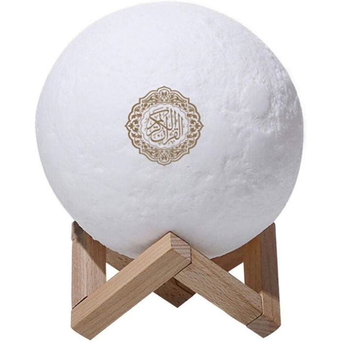 Veilleuse 3D avec haut-parleur Bluetooth et télécommande – 7 couleurs LED – Lampe lune pour ambiance apaisante – Connexion sans fil