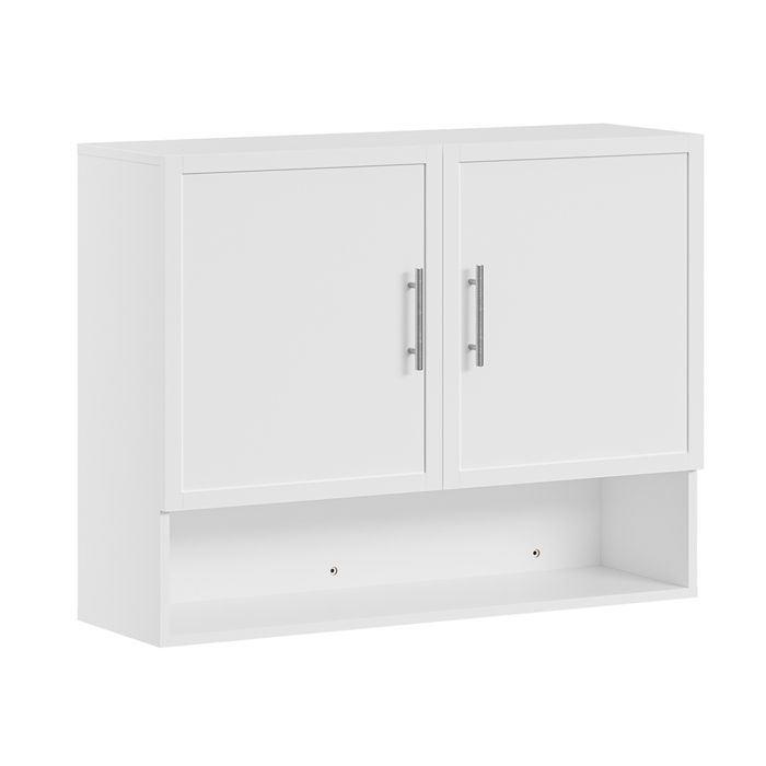 Armoire murale blanche - SOBUY - 2 portes - Étagère réglable - 90×70×28 5 cm - Panneau de particules Armoire murale blanche - SOBUY - 2 portes - Étagère réglable - 90×70×28 5 cm - Panneau de particules