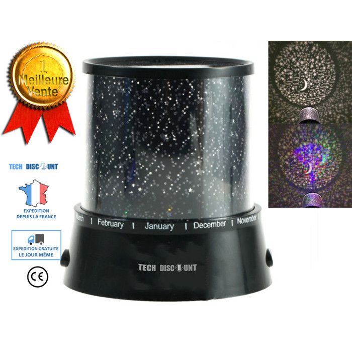 Lampe à projection usb de nuit en forme détoile ronde - Vantory - éclairage luminosité énergie alimentation électronique veilleus