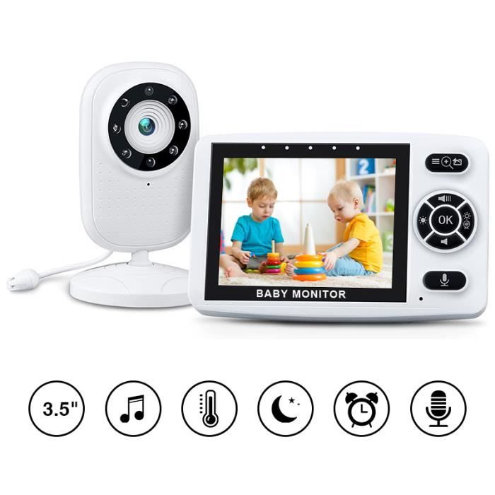 Babyphone vidéo sans fil écran couleur 3.5  caméra de sécurité haute  résolution Vision nocturne surveillance de la température - Cdiscount  Puériculture & Eveil bébé