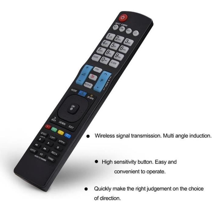 Télécommande pour LG Smart TV, Remplacement universel AKB73756565 de  contrôleur de télécommande intelligente de TV pour LG-LAV - Cdiscount TV  Son Photo
