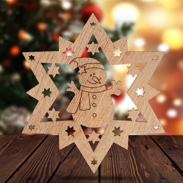 12pcs Arbre De Noël Suspendu Décoration En Bois Père Bonhomme De Neige Ange Mariage Ornement Bricolage B