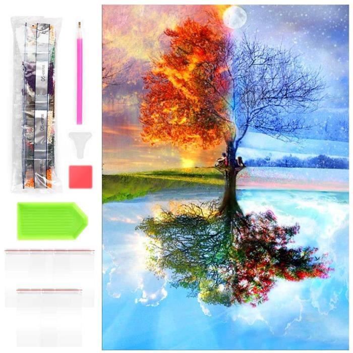 Diamant Painting pour Adultes et Enfants Artisanat Décor Murale À La Maison Diamond Painting 4 Pack DIY 5D Broderie Diamant Kit Complet A