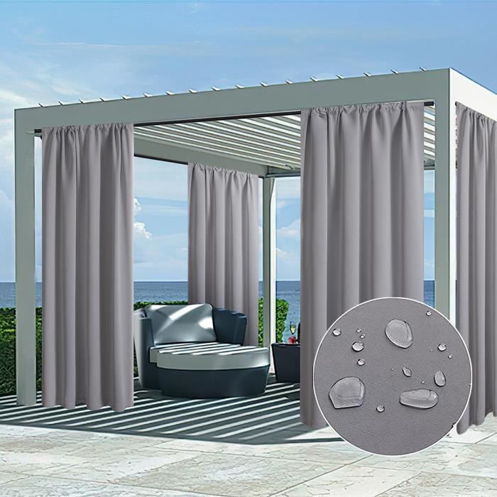 Rideau D'extérieur Imperméable, Occultant Et Résistant à La Décoloration Pour Porches, Gazebos