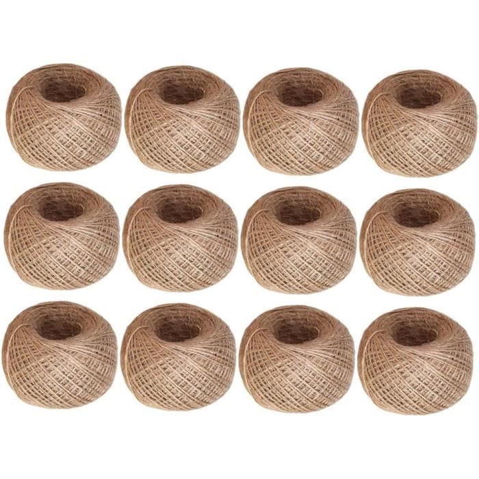 Kit Ruban Jute Et Ficelle Naturelle QEEQPF - 2 Rouleaux Toile 20M (2cm) + 1 Corde 5M (3mm) - Artisanat, Emballage Cadeau