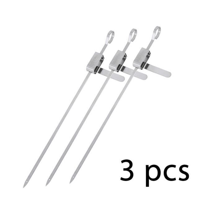 Brochettes Doubles En Acier Inoxydable - Spatules Hybrides En Métal