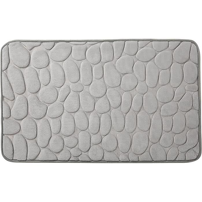 Fankiway Tapis en Mousse à Mémoire de Forme Absorbant Antidérapant pour Salle de Bain Douche Bain Rouge