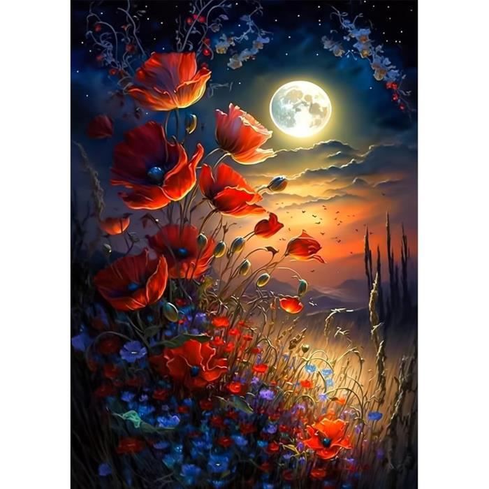 5D Diamond Painting Zen, Diamond Painting Adultes Fleur DIY Adultes Kit Point de Croix Peinture Strass Broderie Artisanat pour Décoration Maison Cadeau 40X50cm 0-4757