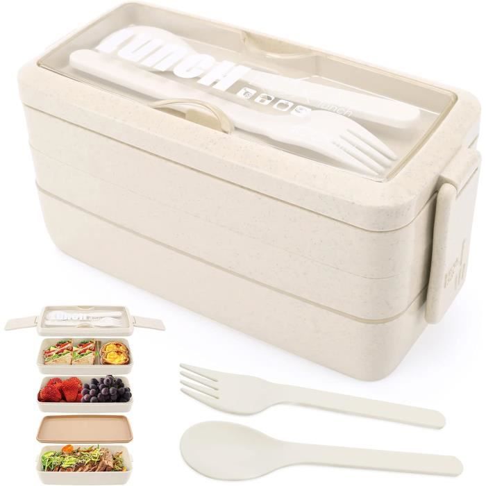 Lot De 4 Boîtes Repas En Inox Avec Compartiment Amovible - 550ml, 850ml, 1400ml - Bento étanche Pour Soupe, Salade, Pique-nique - 9