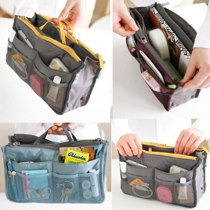 Organisateur de Sac Rangement a Main Organiseur Pochette Carte Voyage Maquillage