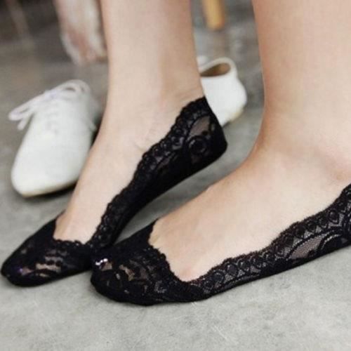 1 Paire Femme Chaussette Invisible Dentelle Sock Boat Cheville Protege Pied Ete noir Cdiscount Pret a Porter