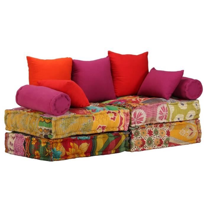 Canapé-lit scandinave 2 Places - RELAX1808Excellent - Multicolore - Tissu - Dimensions 140x70x85cm