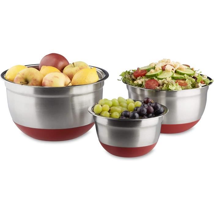 Deux Grands Saladiers En Inox Coloré – Vert Et Jaune – Finition Brillante – Modernes