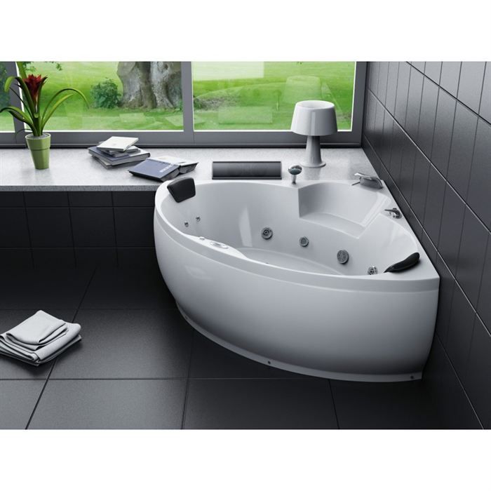 Baignoire d'angle balneo - 20 jets - 150x150cm - Achat ...