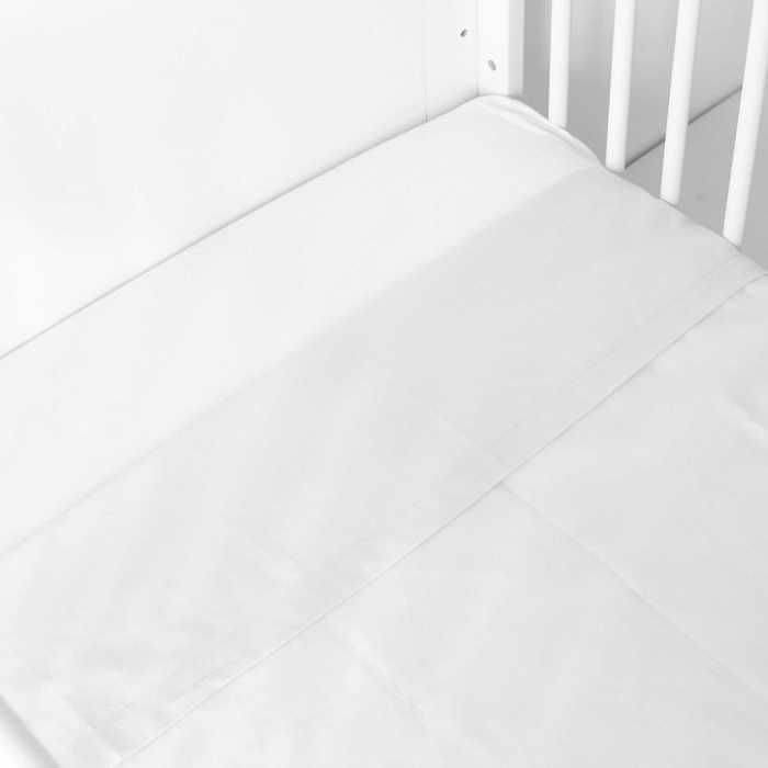 Drap plat - TROIS KILOS SEPT - 120 x 180 cm - 100% coton naturel - Gris clair