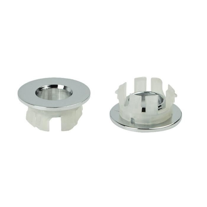 AA-22-20 2 anneaux de garniture d'écusson chromé fendu et trou de tube