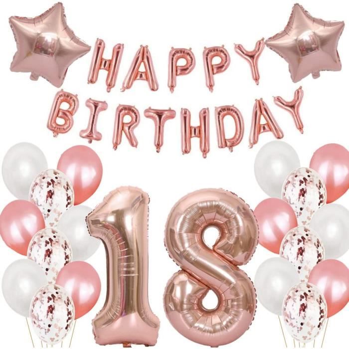 Decoration Anniversaire 18 Ans Fille Or Rose 18 Ans Joyeux Anniversaire Echarpe Deguisement Et 18 Bandeaux Echarpe Pour 18 Ans