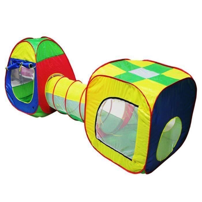 Tunnel De 3pc Cubby Tube Tipi Pop Up Tente De Jouer Pour Enfants Maison D Aventure Cdiscount Jeux Jouets