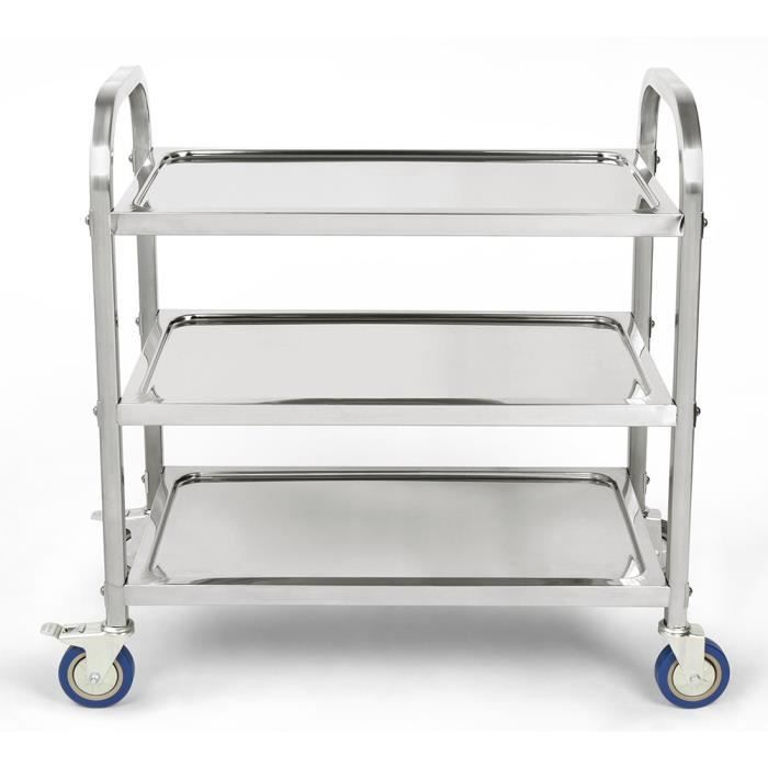 Luxs 3 Etages Chariot De Service Cuisine Professionnel Inox