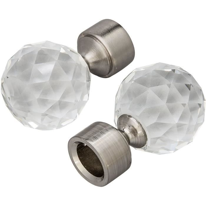 Lot De 4 Embouts Pour Tringle à Rideau De 28mm - Style 2 En PVC Blanc - Finition élégante Pour Fenêtre