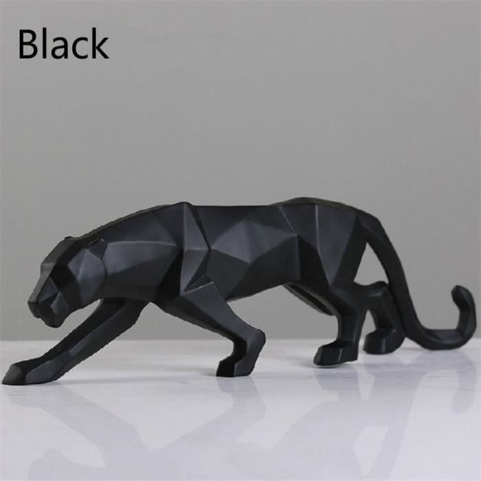 Atmosphera – Grande Statuette Léopard Artificiel Noir En Résine – H90 Cm, Style Safari Majestueux