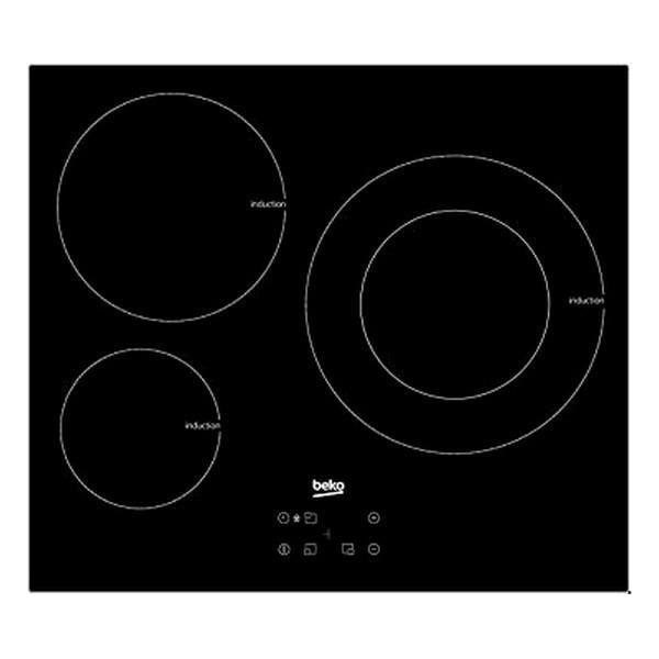 Plaque à Induction BEKO HII63402MT Noir (3 Zones de cuisson