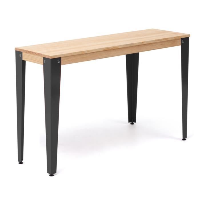 table salle à manger lunds 40x140x75cm  noir-naturel. box furniture