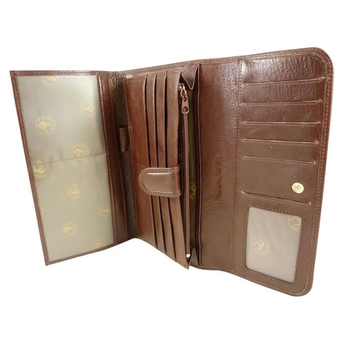 Portefeuille Vintage En Cuir Marron - Maroquinerie Compagnon, Occasion, Unisexe