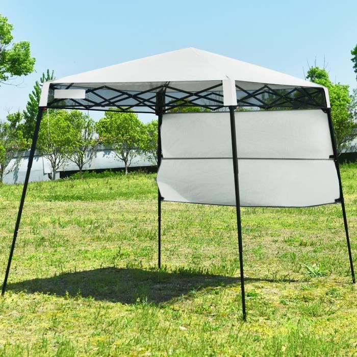 COSTWAY Tonnelle de Jardin Pliante 182 x 182 cm Protection Solaire 2 Hauteurs avec Demi-paroi Latérale Sac Portable pour Fête Blanc COSTWAY Tonnelle de Jardin Pliante 182 x 182 cm Protection Solaire 2 Hauteurs avec Demi-paroi Latérale Sac Portable pour Fête Blanc