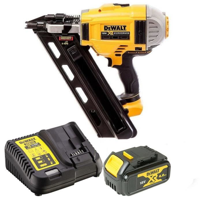 Cloueuse à charpente sans brosse Dewalt DCN692N 18V 90mm avec batterie 1 x 4ah et chargeur